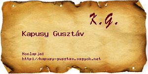 Kapusy Gusztáv névjegykártya