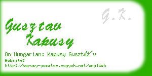 gusztav kapusy business card